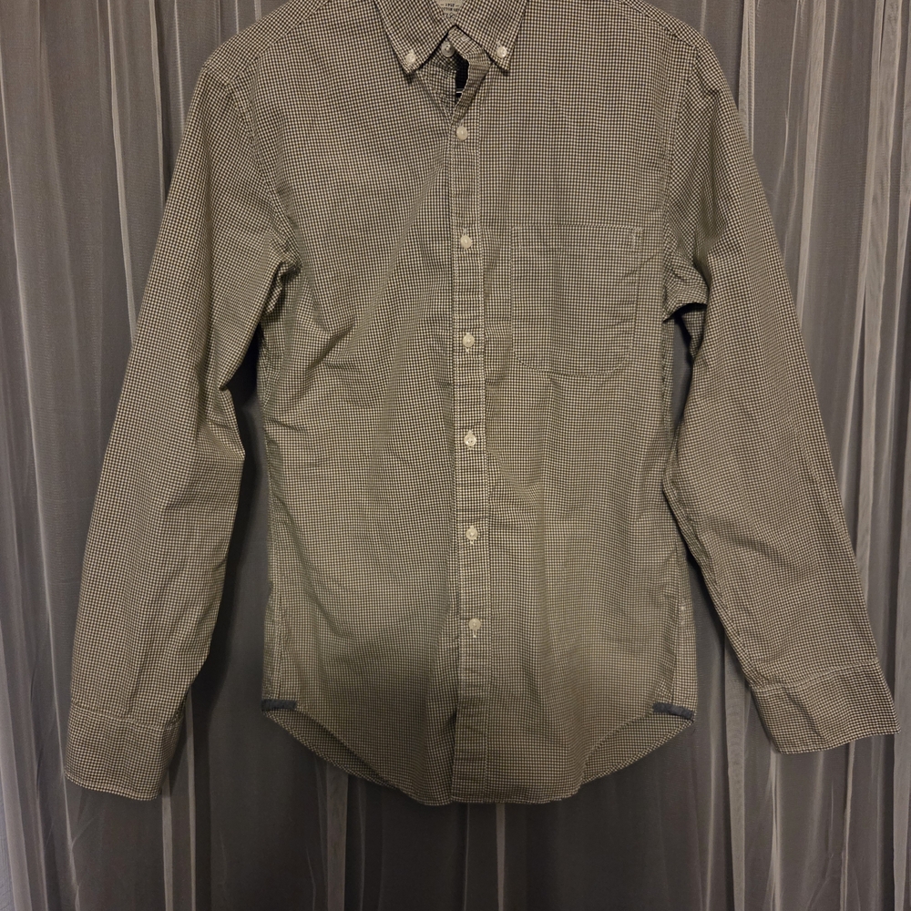 J. Crew Men's Casual Button Down Shirt - Black and White